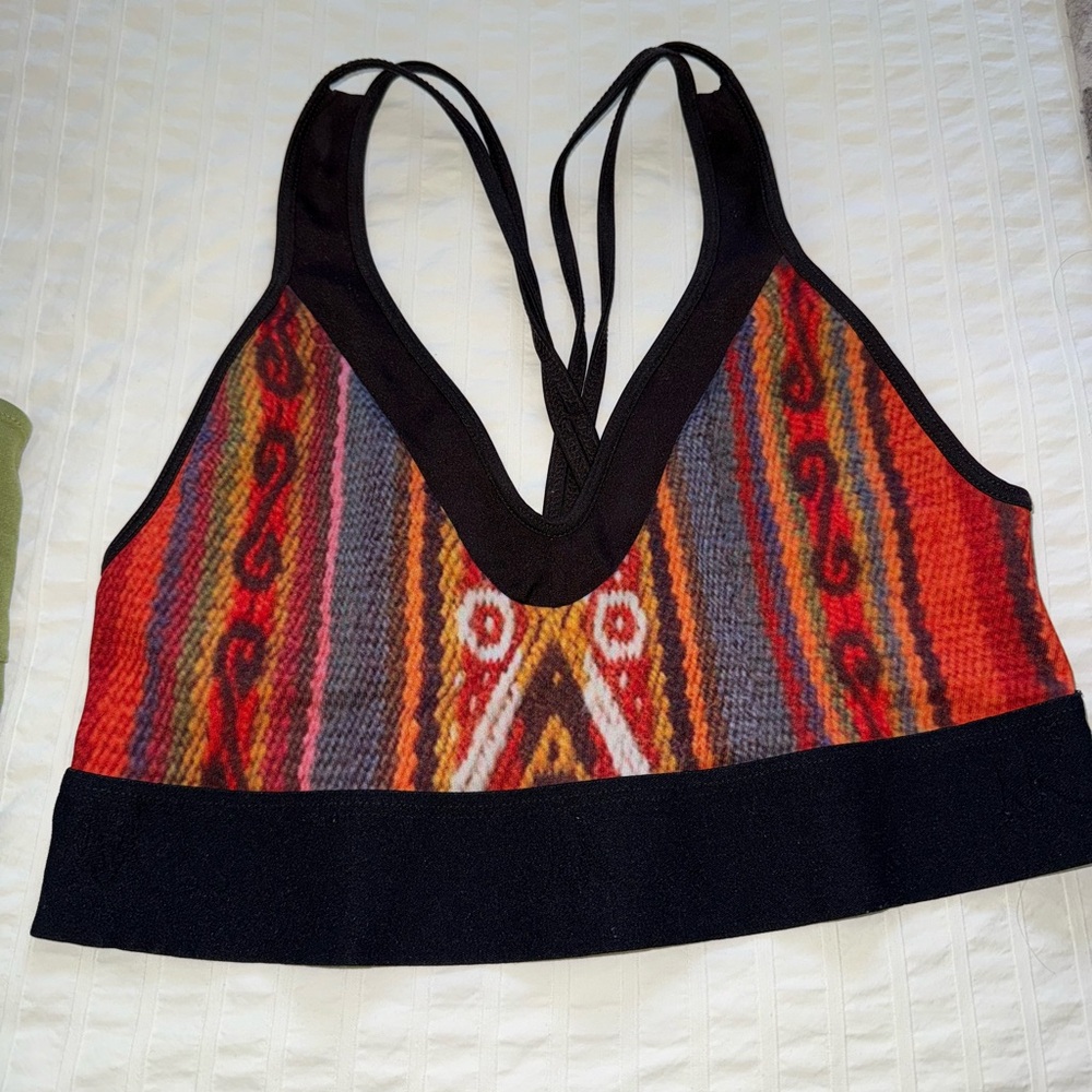 Mika Yoga Wear Red and Orange Tribal Bra